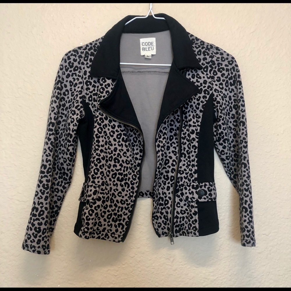 Code Bleu Black Leopard Moto Jacket